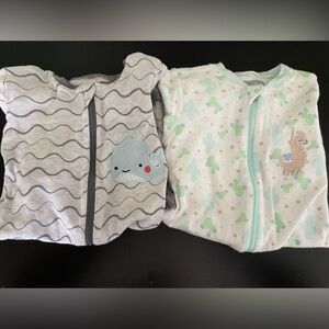 Whale and Cactus Print Kids Pajamas